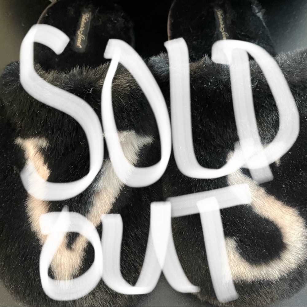 Victoria's Secret Black Fuzzy Slippers